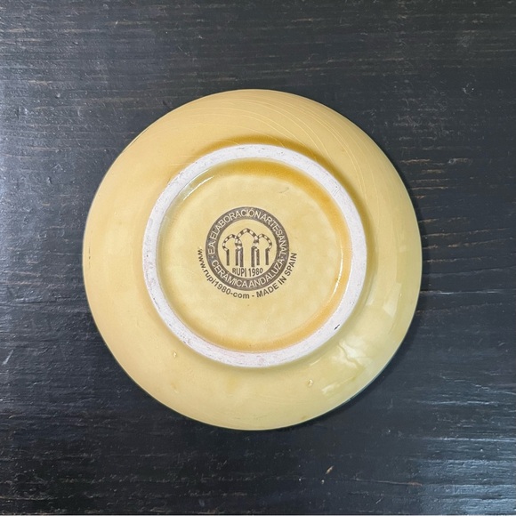 Elaboracion Artesanal Handpainted Ceramica Española Garlic Grater Floral Dish - Picture 5 of 8